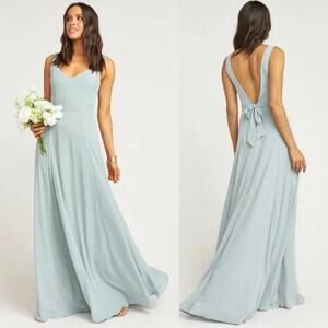 Show Me Your Mumu | NWT Jenn Maxi Dress Bridesmaid Formal Gown in Silver Sage